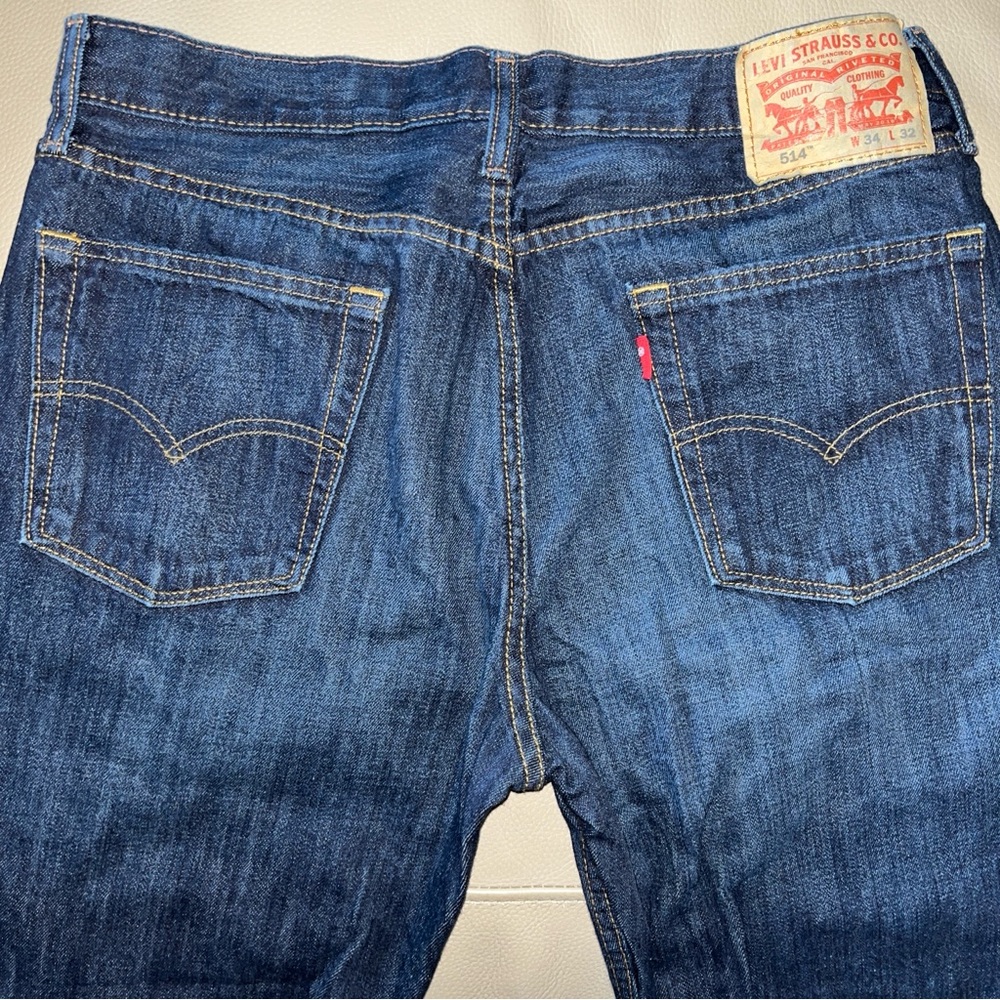 Levi's Men's Straight Jeans - Dark Blue - Picture 10 of 16